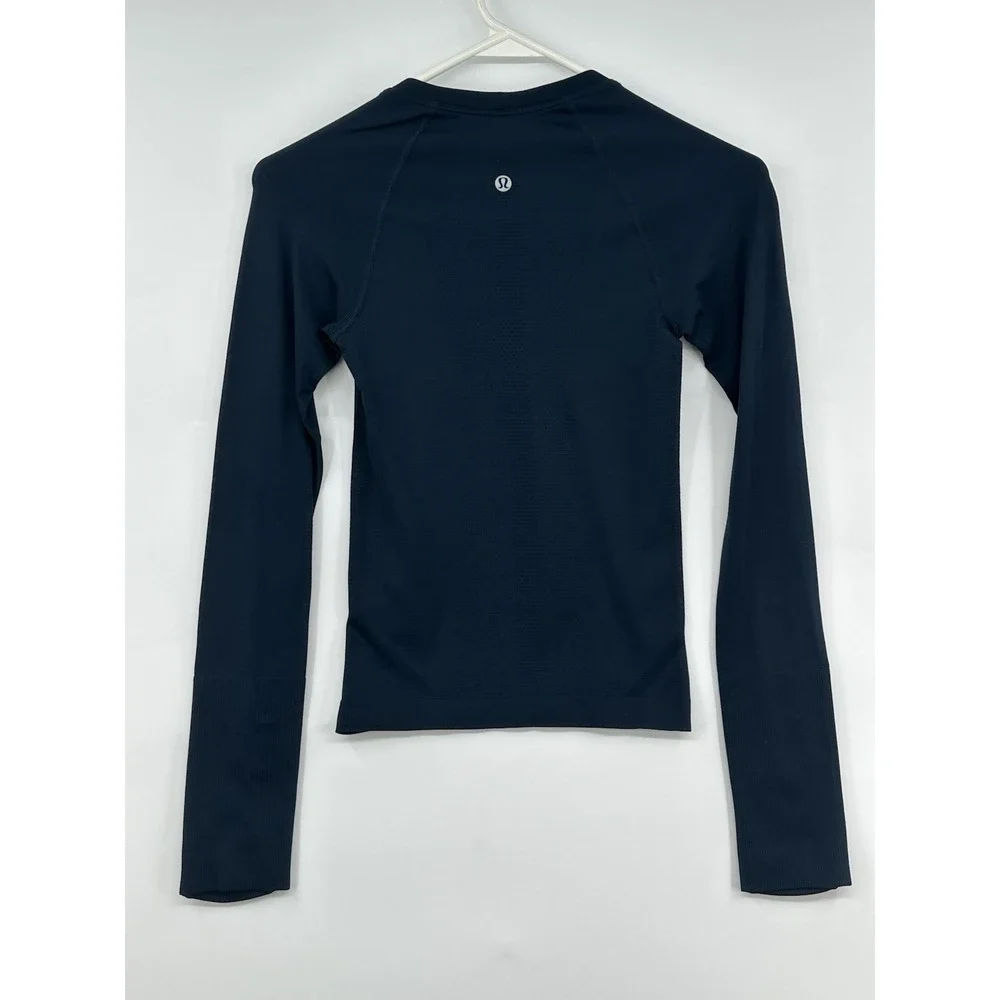 Lululemon True Navy Blue Swiftly Tech Long Sleeve Athletic Top Women's Size 0
